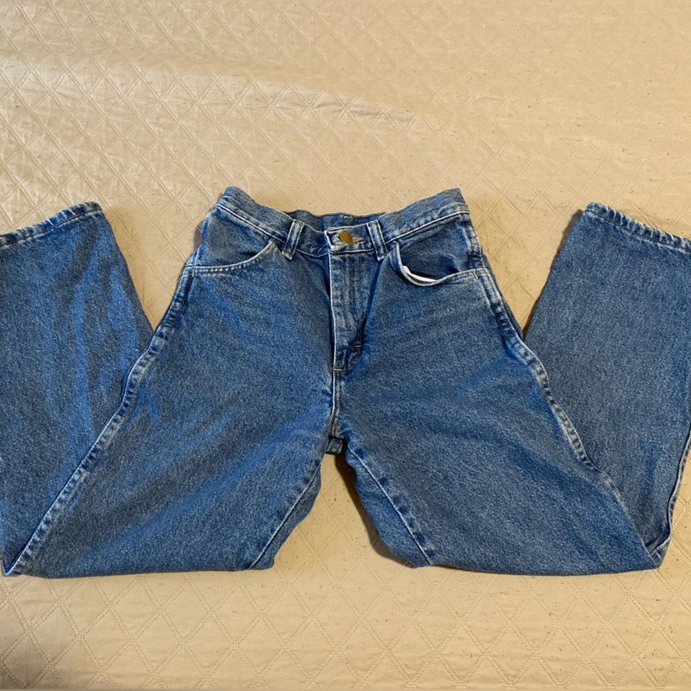 High waisted denim pants